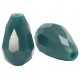 Top faceted drop shaped bead 8x11mm Dark green